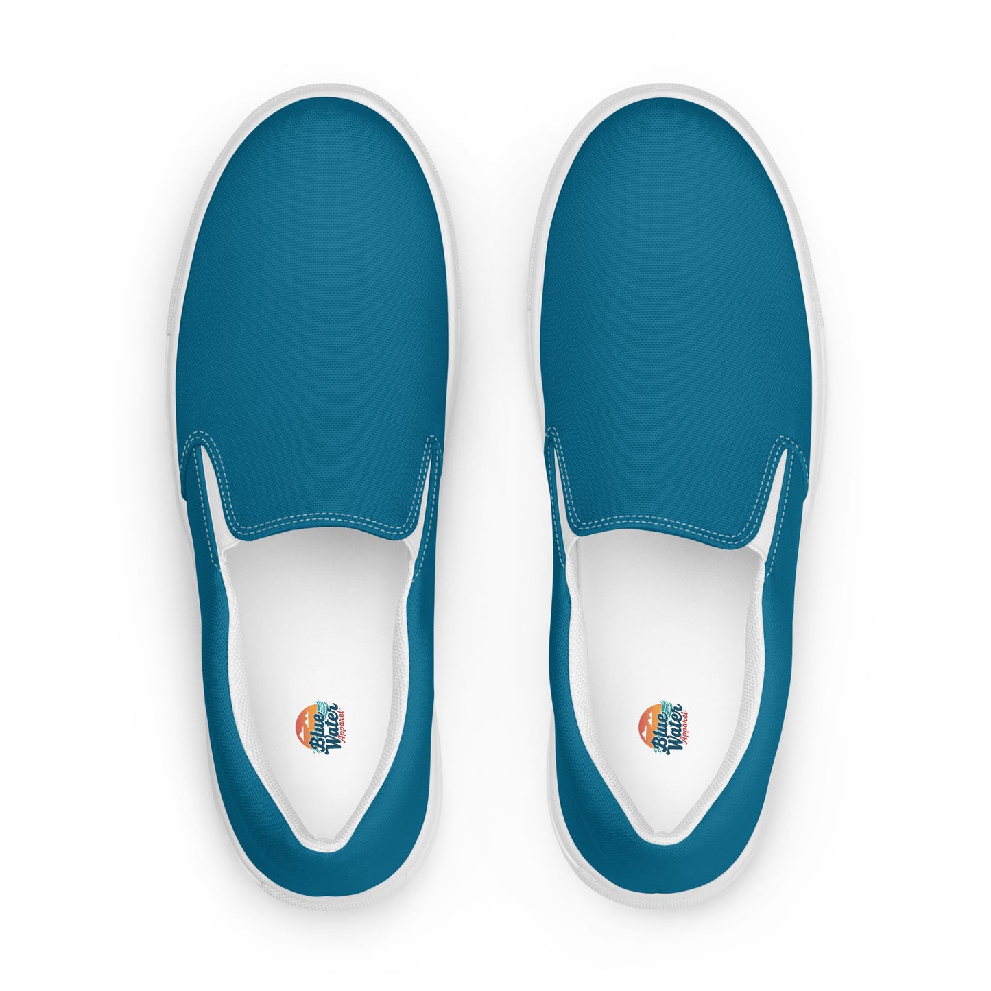 Antique Sapphire Women's Slip-On Canvas Shoes to Match Our Hibiscus Wave Hooded Sweatshirt!