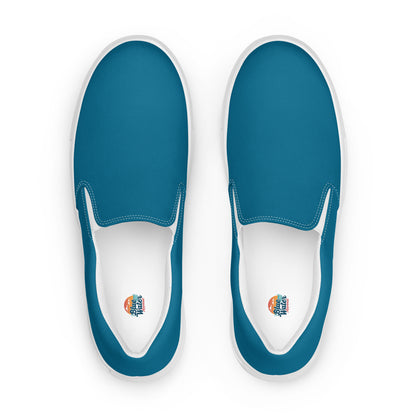 Antique Sapphire Women's Slip-On Canvas Shoes to Match Our Hibiscus Wave Hooded Sweatshirt!
