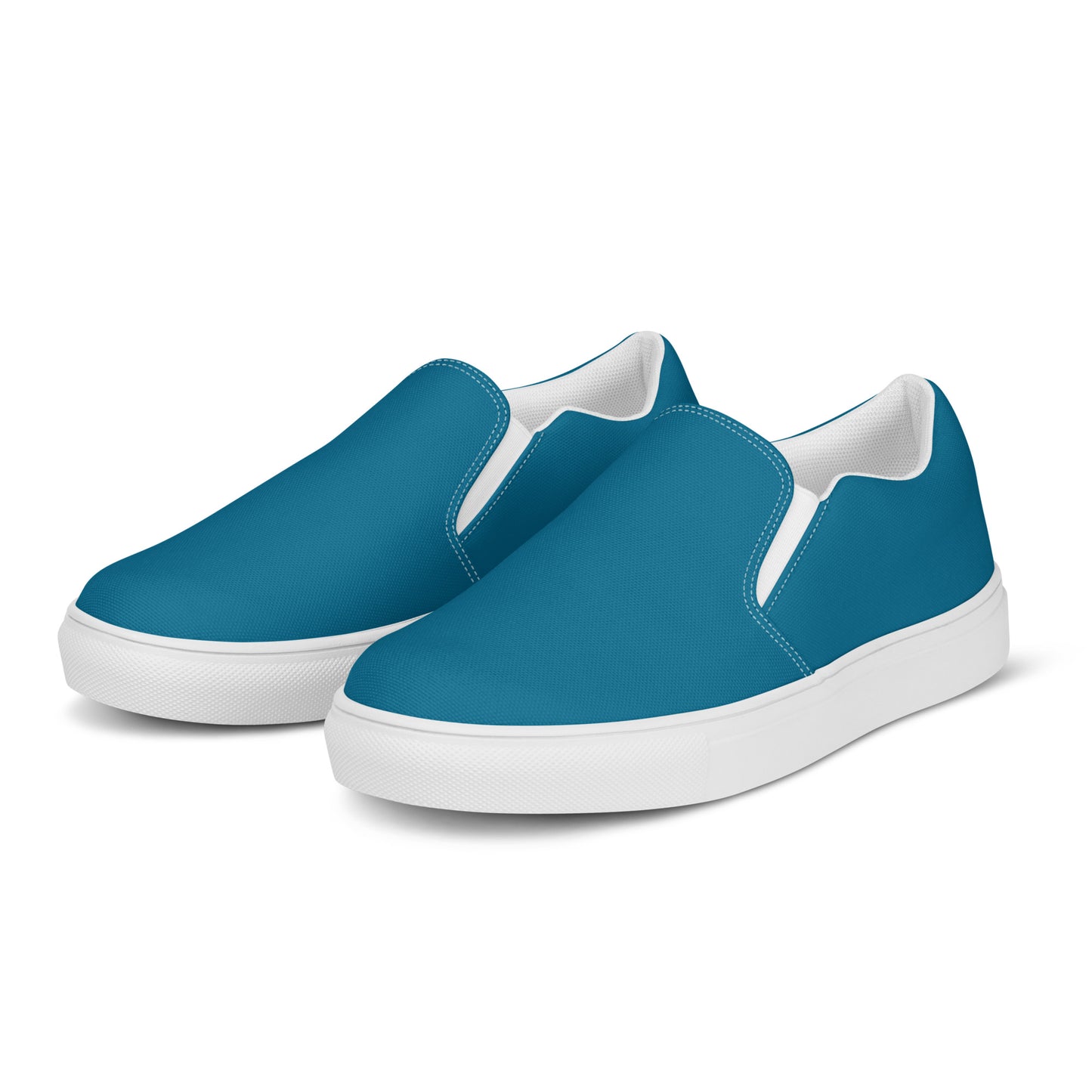 Antique Sapphire Women's Slip-On Canvas Shoes to Match Our Hibiscus Wave Hooded Sweatshirt!