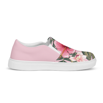 Tropical Bloom Women's Slip-On Canvas Shoes by Blue Water Apparel