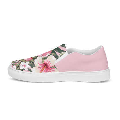 Tropical Bloom Women's Slip-On Canvas Shoes by Blue Water Apparel
