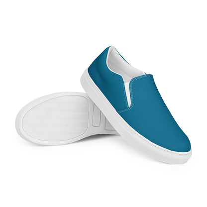 Antique Sapphire Women's Slip-On Canvas Shoes to Match Our Hibiscus Wave Hooded Sweatshirt!